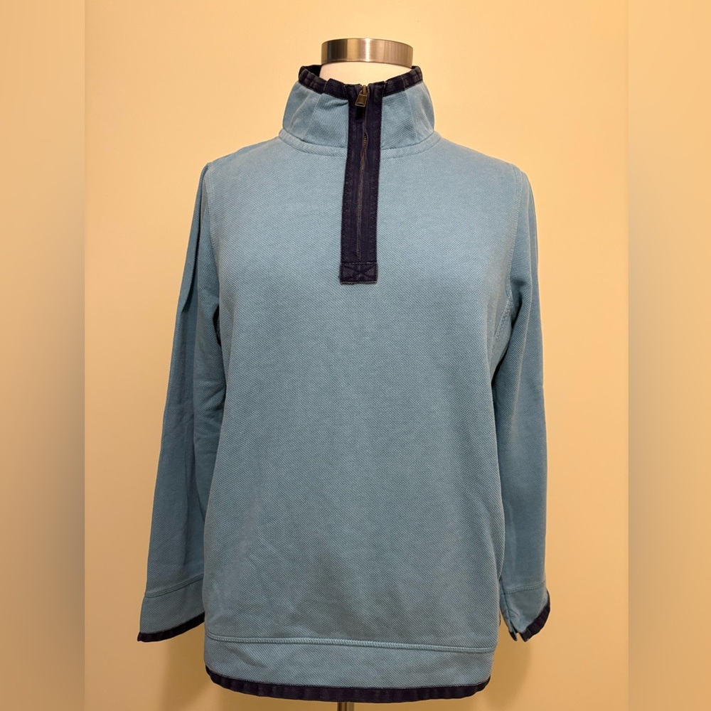 NWOT - Fat Face, The Iconic Airlie, Blue Green Quarter Zip Pullover,  Size 14 - Picture 5 of 8